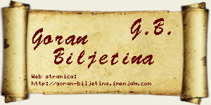 Goran Biljetina vizit kartica